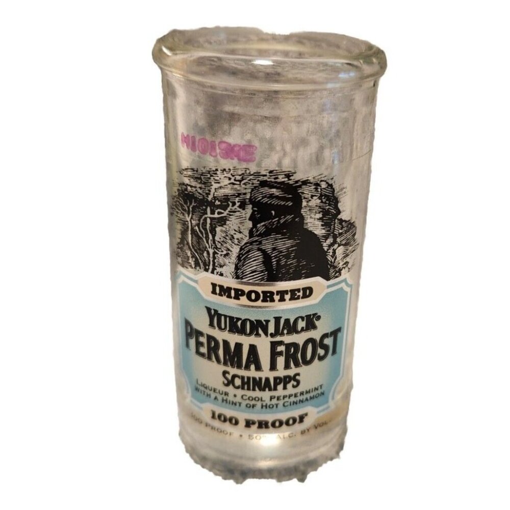 Yukon Jack  Shot Glass Perma Frost Schnapps Label Double Shot